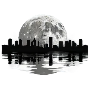 Full Moon Over Cityscape PNG 05242024