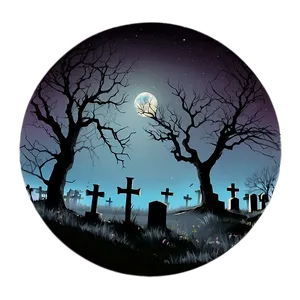 Full Moon Over Graveyard PNG 05242024