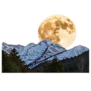 Full Moon Over Mountains Png 05242024 PNG image