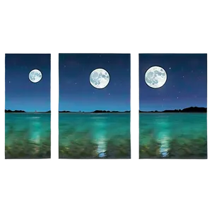 Full Moon Over Water PNG Msv51