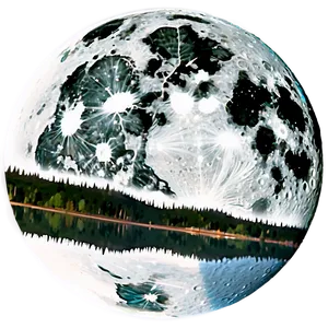 Full Moon Reflection Lake Png 05242024 PNG image