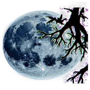 Full Moon Spooky Night PNG Opj