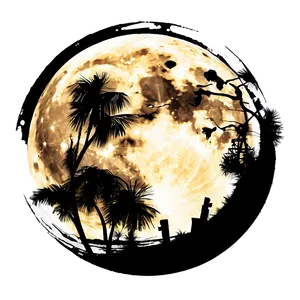 Full Moon Urban Silhouette PNG 05242024