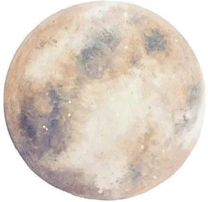 Full Moon Watercolor Illustration PNG image