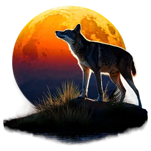 Full Moon Wildlife Scene PNG 30 PNG