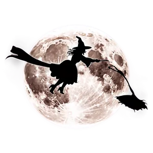 Full Moon Witch Silhouette PNG Ymy80