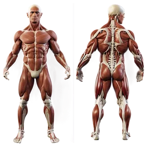 Full Muscular System Front And Back Png 06212024 PNG image