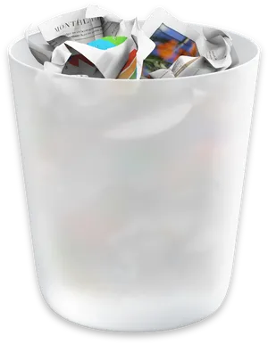 Full Office Trash Binwith Paper Waste PNG image