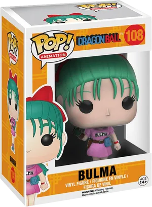 Funko Pop Bulma Dragon Ball Figure PNG image
