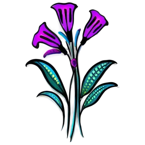 Funky Flower Outline Design PNG 11 PNG