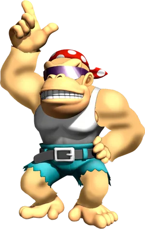 Funky Kong Pointing Up PNG