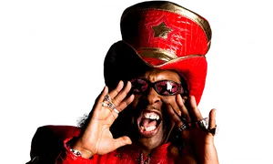 Funky Red Cowboy Hat Man PNG image