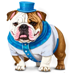 Funny Bulldogs Dressed Up PNG Aom