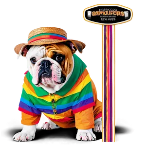 Funny Bulldogs Dressed Up PNG Bdw