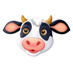 Funny Cow Face Cartoon Png Djg43 PNG image