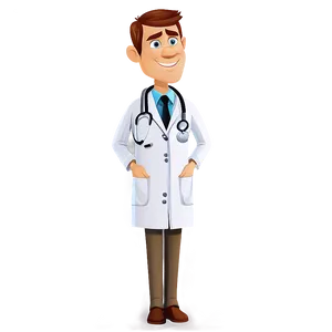 Funny Doctor Cartoon Character PNG Vur3