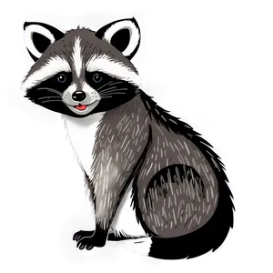 Funny Raccoon Drawing PNG 05232024