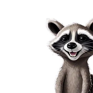 Funny Raccoon Drawing PNG 12