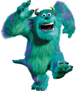 Furry Blue Monster Roaring