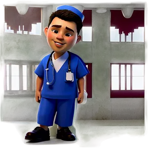 Future Male Nurse Cartoon PNG 20