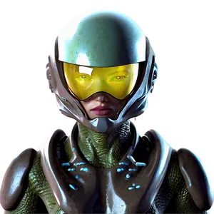 Futuristic Alien Soldier PNG Rfh16