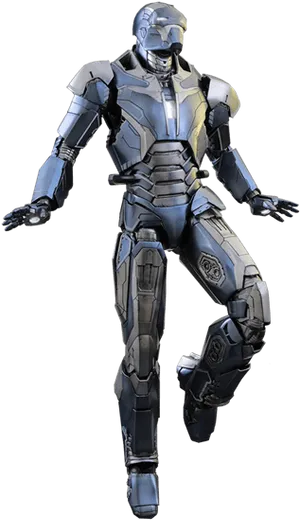 Futuristic Armored Figure Pose PNG image