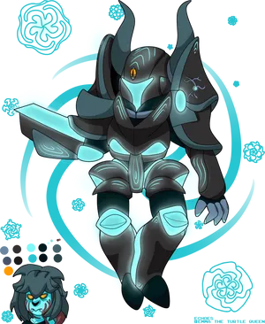 Futuristic_ Armored_ Knight PNG image
