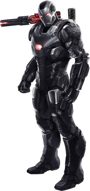 Futuristic Armored Soldierwith Energy Weapon PNG image