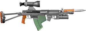 Futuristic Assault Rifle Concept PNG image