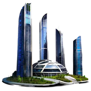 Futuristic City Building PNG Xav