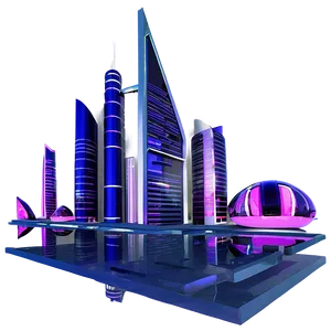 Futuristic Cityscape Visualization PNG Jib