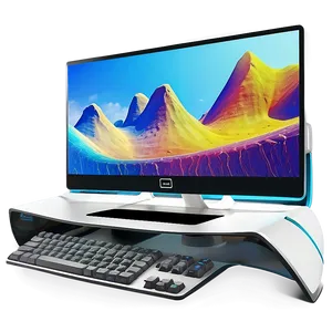 Futuristic Computer Mockup PNG 99