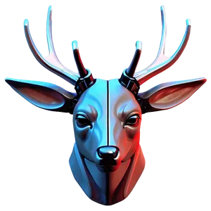Futuristic Deer Head Cyber Art PNG 06212024 PNG