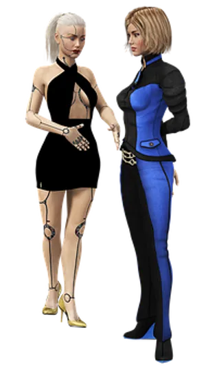 Futuristic_ Female_ Duo_ Render