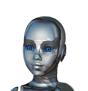 Futuristic Female Robot Portrait