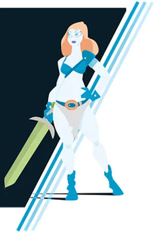 Futuristic_ Female_ Warrior_ Vector