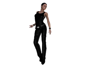 Futuristic Female Warriorin Black