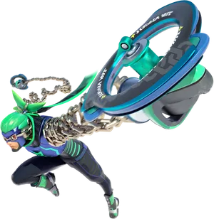 Futuristic Fighter With Extendable Arms PNG image