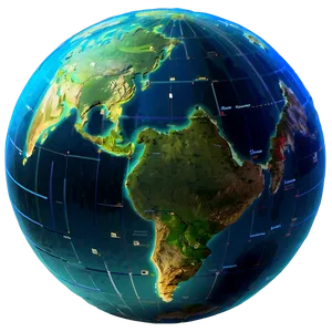 Futuristic Globe Visualization Png Xum76 PNG image