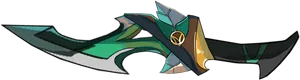 Futuristic Green Bladed Weapon PNG