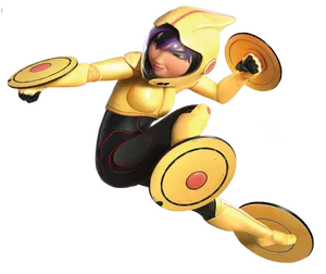 Futuristic Heroinein Action PNG image