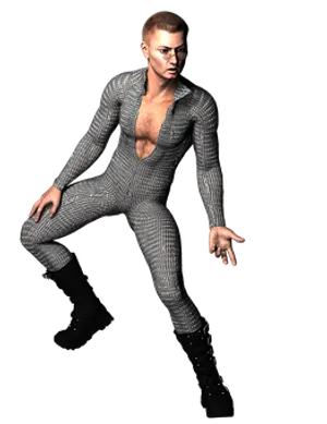 Futuristic_ Male_ Model_ Pose