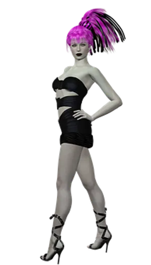 Futuristic Pink Haired Model