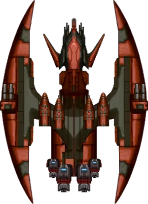 Futuristic Red Spacecraft Design