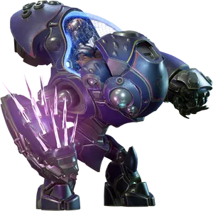 Futuristic Robot Dog With Crystal Spikes PNG