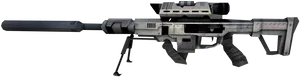 Futuristic Sniper Rifle Design PNG image