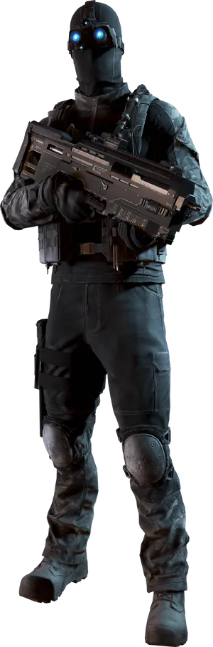 Futuristic Soldier Ghost Concept PNG image