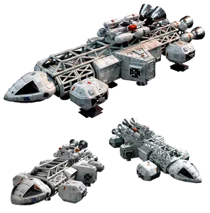 Futuristic Space Freighter Vessels PNG image