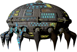 Futuristic Spherical Spaceship Design PNG image
