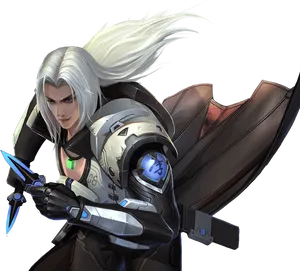 Futuristic Warrior Sephiroth Interpretation PNG image